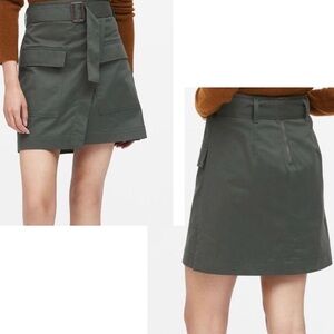 BANANA Republic olive green utility pocket skirt Sz 10 belted NWOT